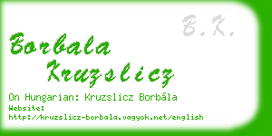 borbala kruzslicz business card